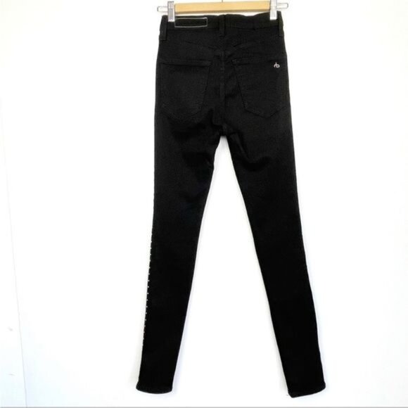 Rag & Bone Studded high-rise skinny jean w/ vintage inspired yoke & pocketing 25 - Picture 8 of 11